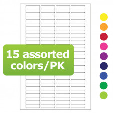 Cryo laser labels for 0.2 ml PCR tubes - 0.79" x 0.2" (15 colors pack), 3480 pcs.