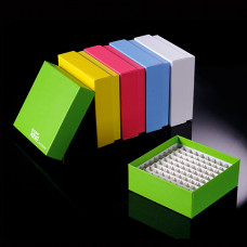 Barevné krabičky pro uskladnění vzorků včetně mřížky, kartón, pro 100 zkumavek - 2 velikosti, 5 ks (BIOLOGIX)