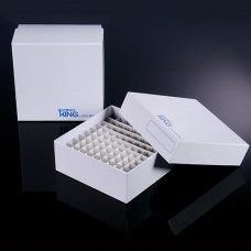 Krabička pro uskladnění vzorků včetně mřížky, kartón, pro 100 zkumavek - 2 velikosti (BIOLOGIX)