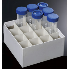 Krabička pro uskladnění vzorků včetně mřížky, kartón, pro 16 zkumavek, 50 ml (BIOLOGIX)